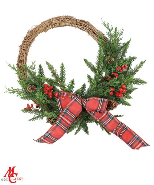 Ghirlanda Vimini Bacche e Fiocco