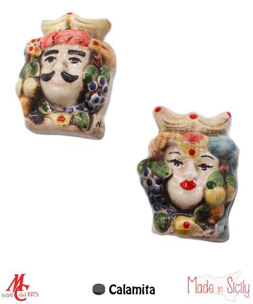 Bomboniera/Bustina Teste di Moro Ceramica - Magnete