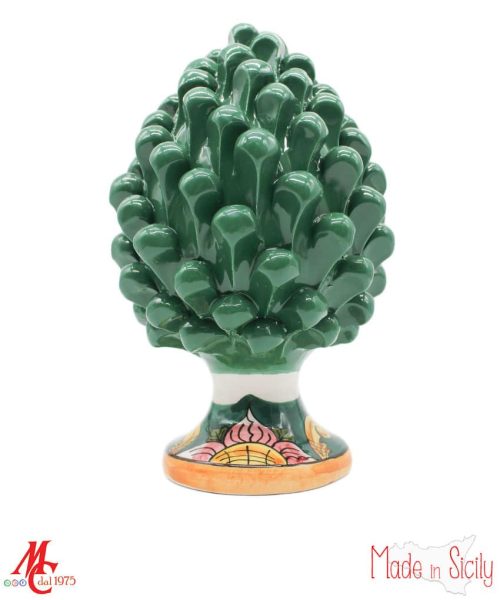 Pigna Verde Bosco - Base decoro Sicily - Altezza 20cm