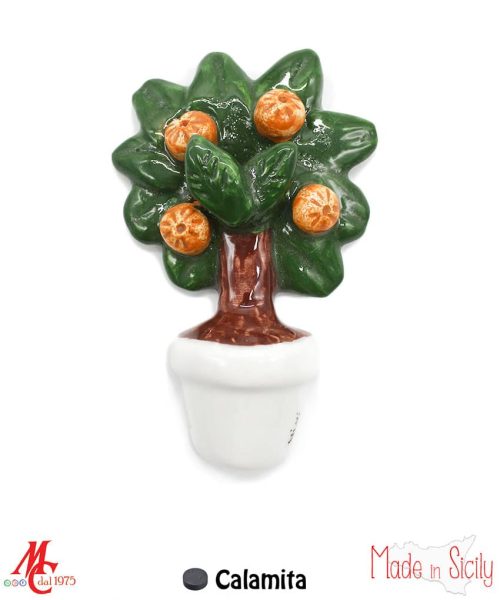 Bomboniera/Bustina Alberello Arancio in Ceramica - Magnete