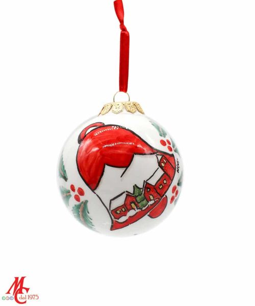 Pallina di Natale - Campana con Paesaggio Natalizio