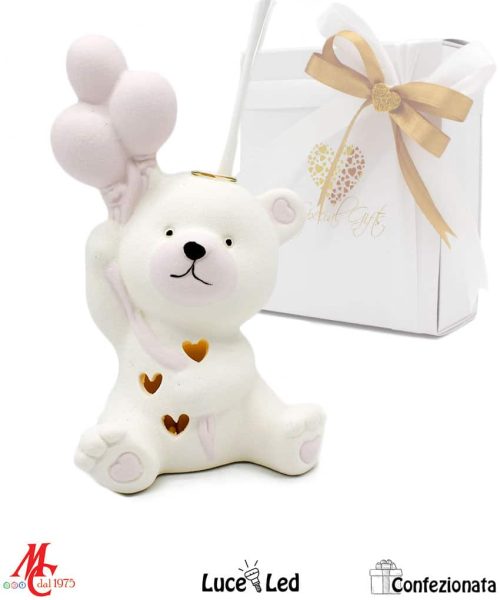 Bomboniera Profumatore Orsetto Rosa - Luce Led