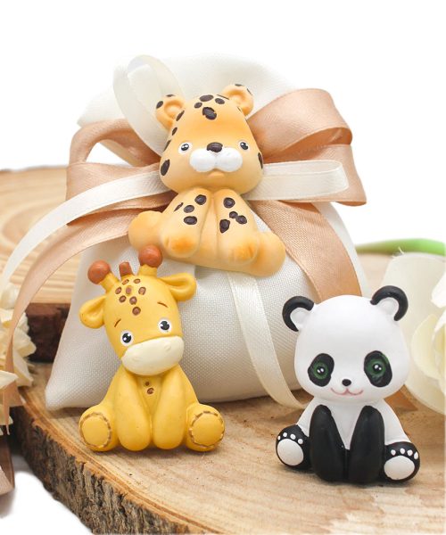 Sacchettino Bianco con Magnete Animali dello Zoo