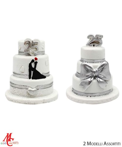 Bomboniera/Bustina Torta Nozze Argento (25°)