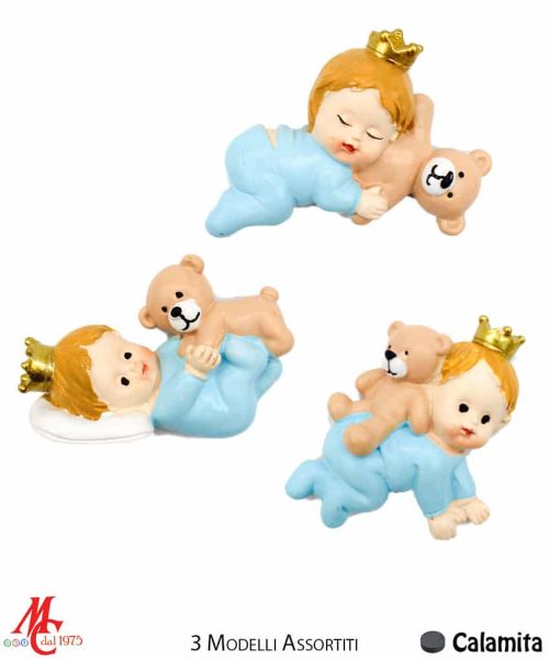 Bimbo con Orsetto Celeste - Calamita