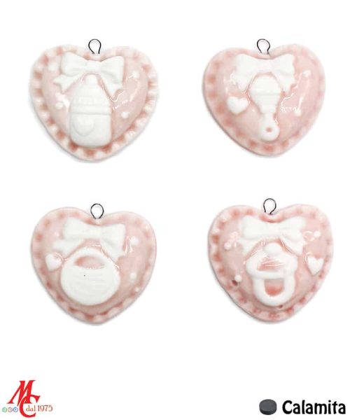 Bomboniere / Bustine calamite - Set Baby Cuori Rosa