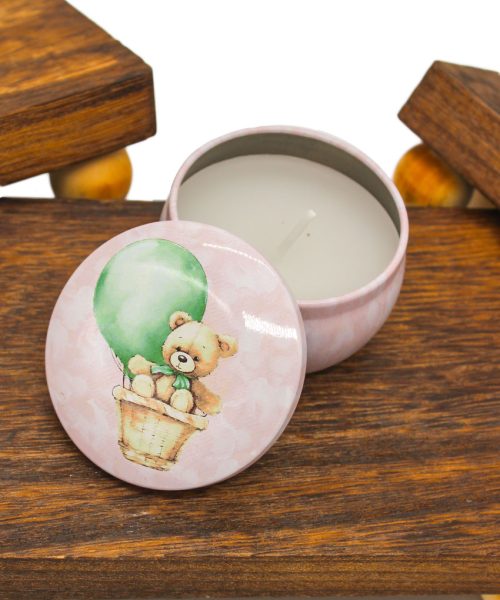 Bomboniera Candela Tema Orsetto Rosa