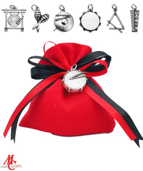 Bomboniera / Bustina: Sacchettino con Ciondolo Musicale - Vari Strumenti Musicali