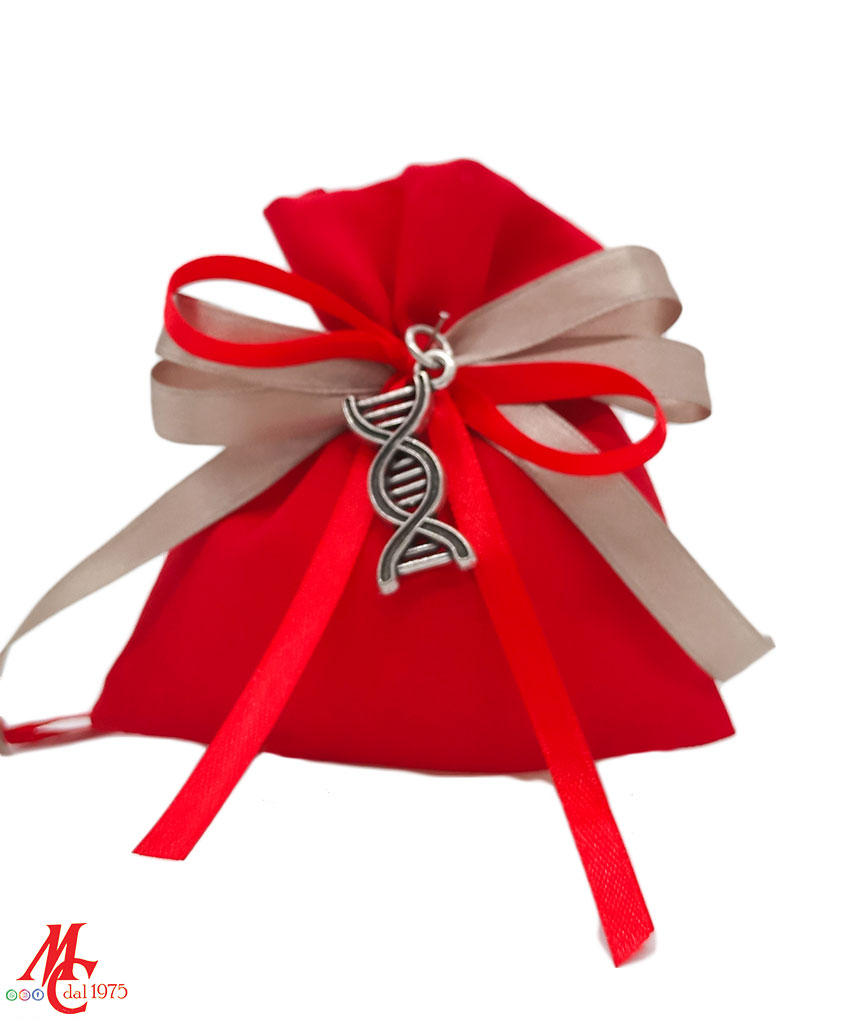 Bomboniera Laurea Biologia Ciondolo DNA in Argento