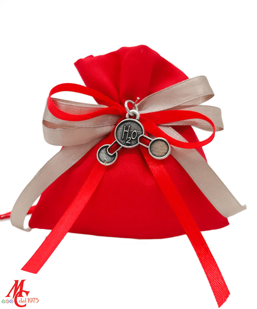 Bomboniera Laurea Chimica Ciondolo Acqua H2O in Argento