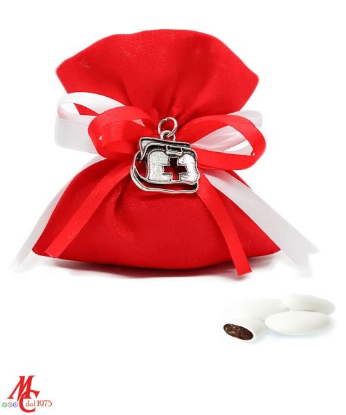 Bomboniera Laurea in Medicina - Borsa da Medico in Argento