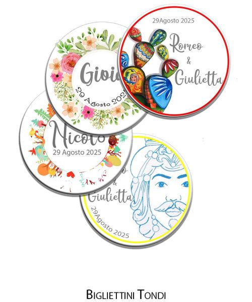 Bigliettini - Tondi - Confezione 40 pz