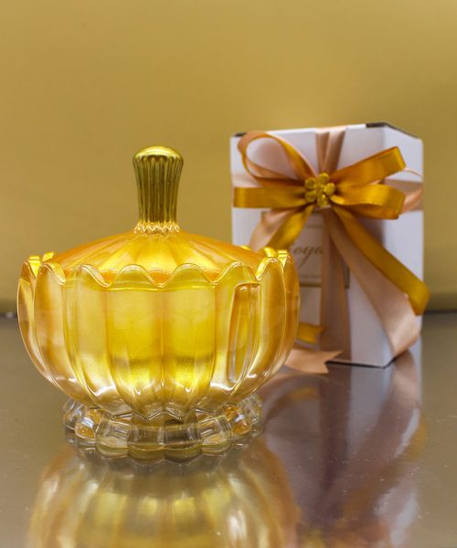 Bomboniera Candela Profumata Contenitore in Vetro Oro