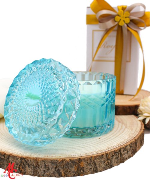 Bomboniera Candela con Contenitore in Vetro Tondo - Completa di Confezione