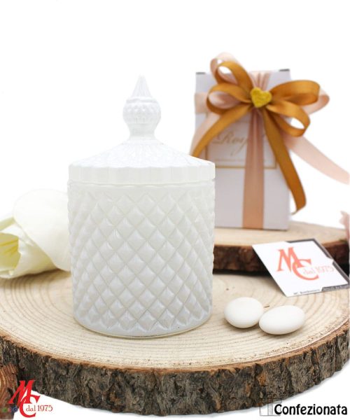 Bomboniera Candela Bianca - Completa di Confezione