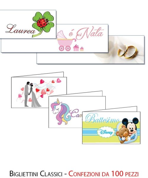 Bigliettini Classici - Mini Stampa - Confezione 20 pz