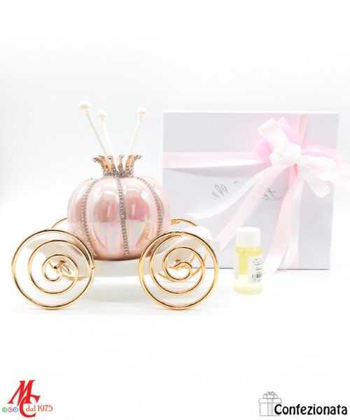 Bomboniera Confezionata - Profumatore Carrozza Porcellana Rosa