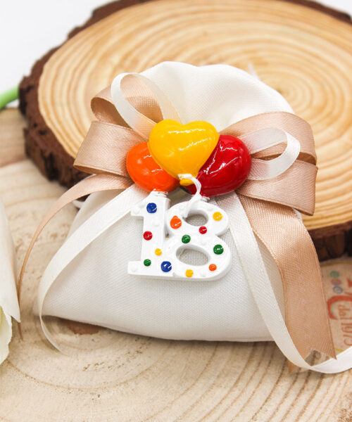 Bomboniera Magnete 18 Anni Palloncini Colorati