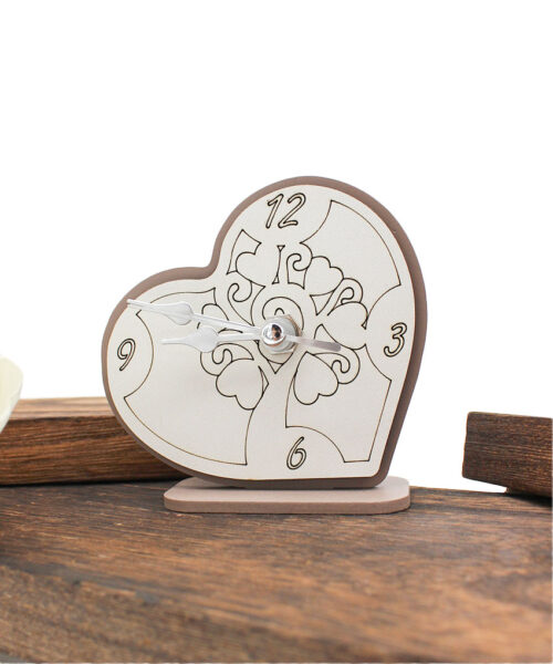 Bomboniera Economica – Orologio Cuore con Simbolo Albero della Vita - Sabbia o Fango