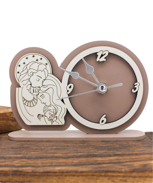 Bomboniera Economica Orologio Sacra Famiglia Tondo - Sabbia o Fango