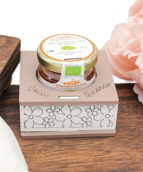 Bomboniera Enogastronomica Porta Marmellatina o Miele – Colore Tortora