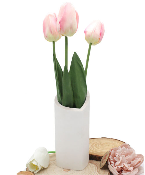 Vaso Cuore in Polvere di Resina – Bianco e Tortora – Firmato GiovinArte