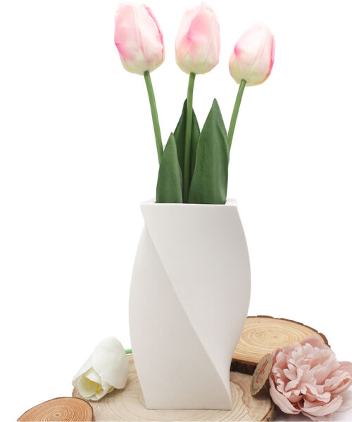 Vaso Quadrato a Spirale in Polvere di Resina - Firmato GiovinArte