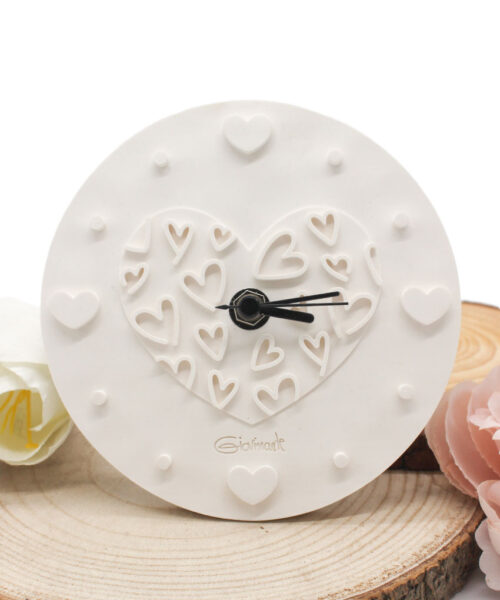 Bomboniera Orologio Tondo con Decoro Cuori – Firmato GiovinArte