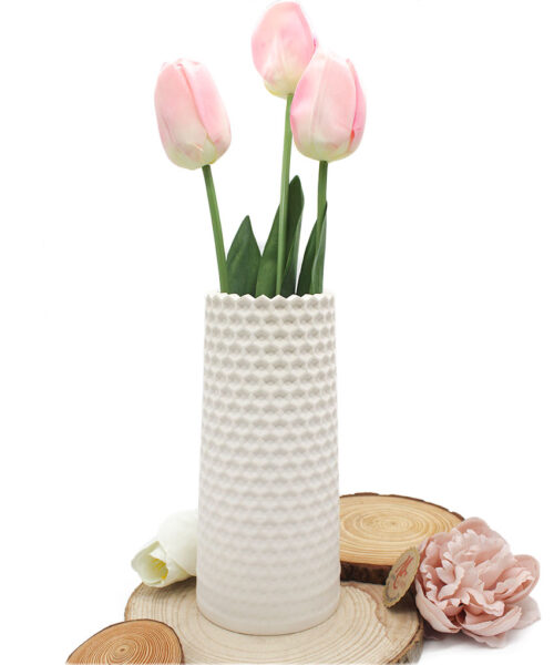 Vaso Alveare h.24cm in Resina Bianca – Firmato Gattinoni