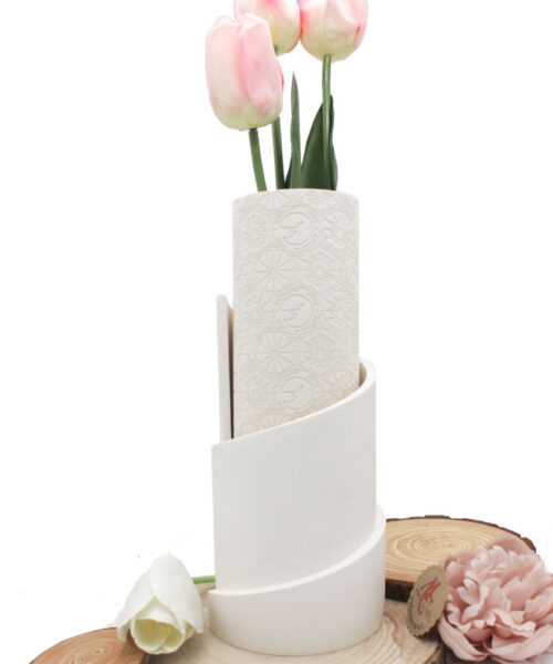 Vaso Teodosia h.30cm in Resina Bianca – Firmato Gattinoni