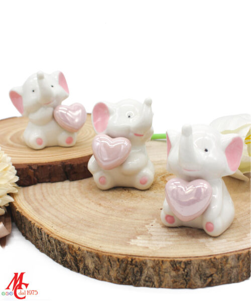 Bomboniera Elefantino porcellana Rosa