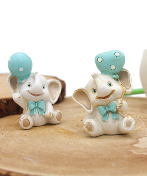 Bomboniera Elefantino in Resina Celeste