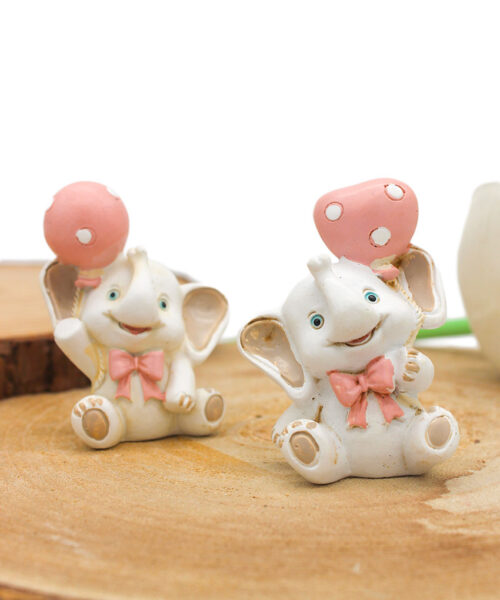 Bomboniera Elefantino in Resina Rosa