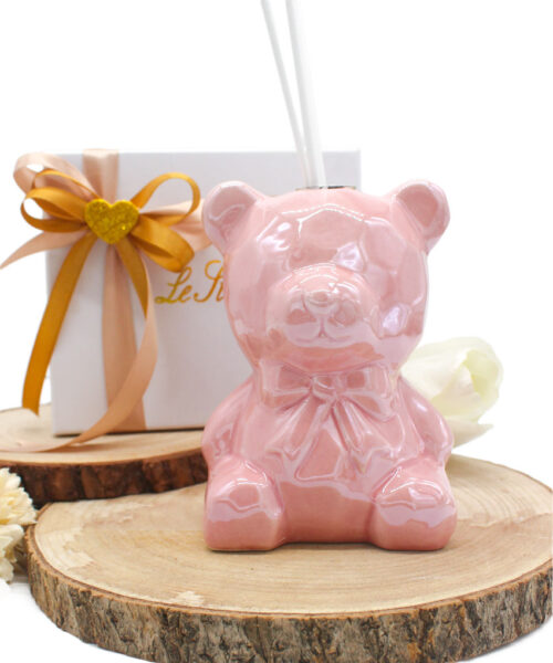 Bomboniera Profumatore Orsetto in Porcellana Rosa