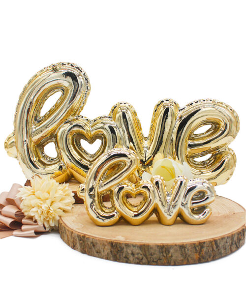Bomboniera Scritta LOVE in Porcellana Oro