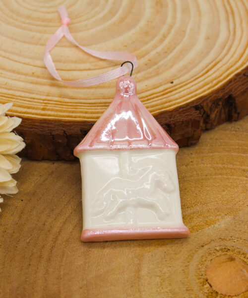 Bomboniera Appendino Calamita Giostrina in Porcellana Rosa