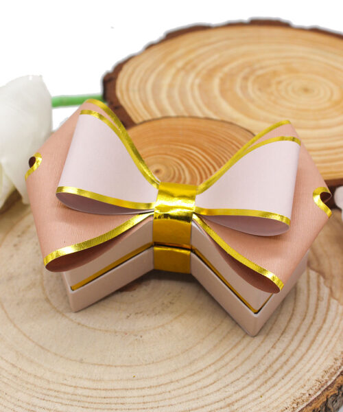 Bomboniera Scatola Degustazione Fiocco Rosa e Oro