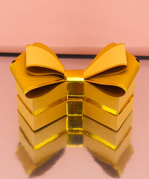 Bomboniera Scatola Degustazione Fiocco Tortora e Oro