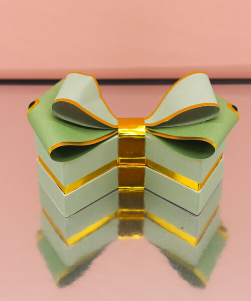 Bomboniera Scatola Degustazione Fiocco Verde e Oro