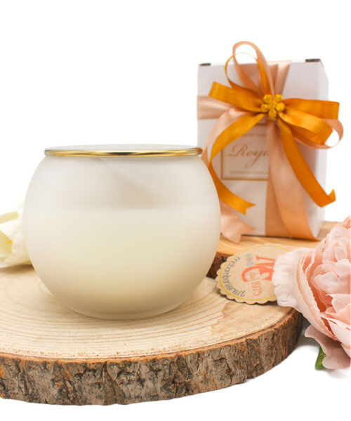 Bomboniera Candela con Contenitore Sferico – Eleganza per Ogni Occasione