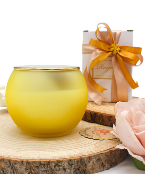 Bomboniera Candela con Contenitore Sferico Oro – Eleganza per Ogni Occasione