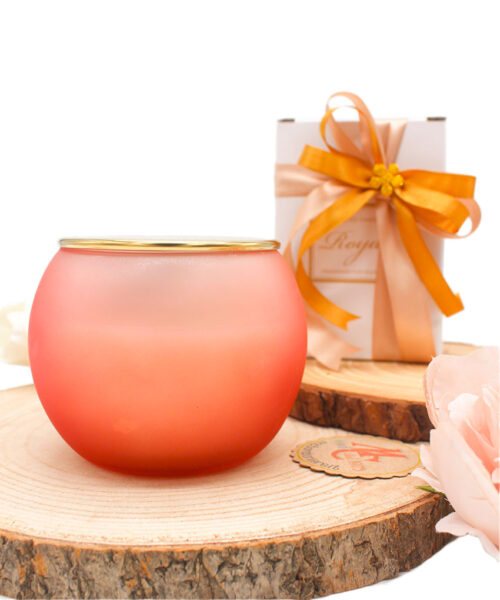 Bomboniera Candela con Contenitore Sferico Rosa – Eleganza per Ogni Occasione