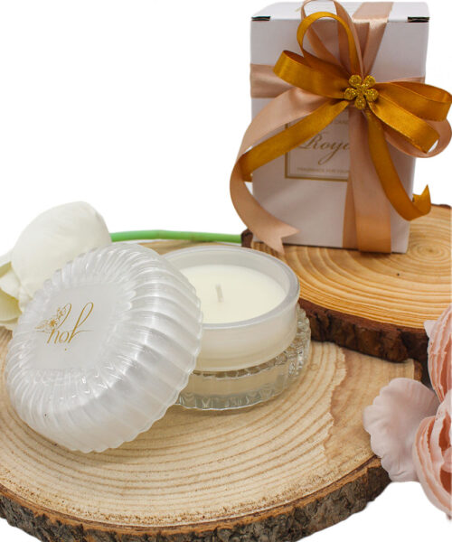 Bomboniera Candela Profumata in Vetro con Coperchio – Bianco