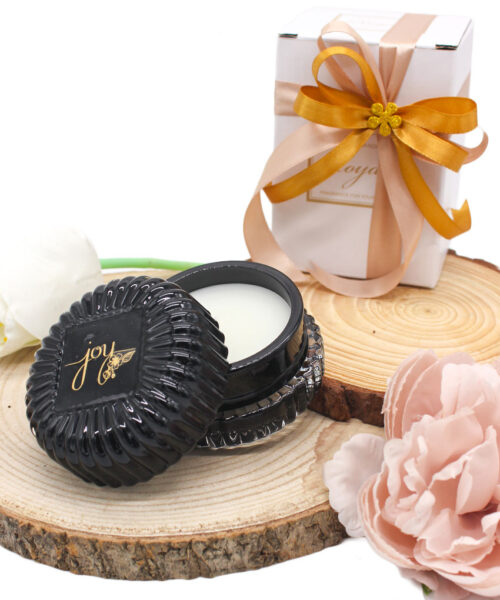 Bomboniera Candela Profumata in Vetro con Coperchio – Nera