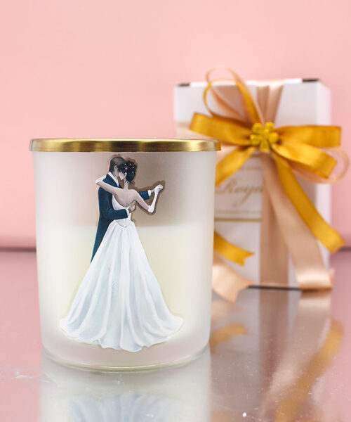 Bomboniera Matrimonio Candela con Immagine Sposi