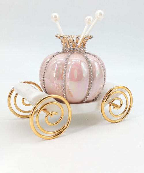 Bomboniera Carrozza Porcellana Rosa - Profumatore