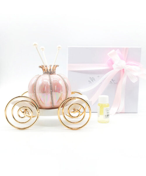 Bomboniera Carrozza Porcellana Rosa - Profumatore