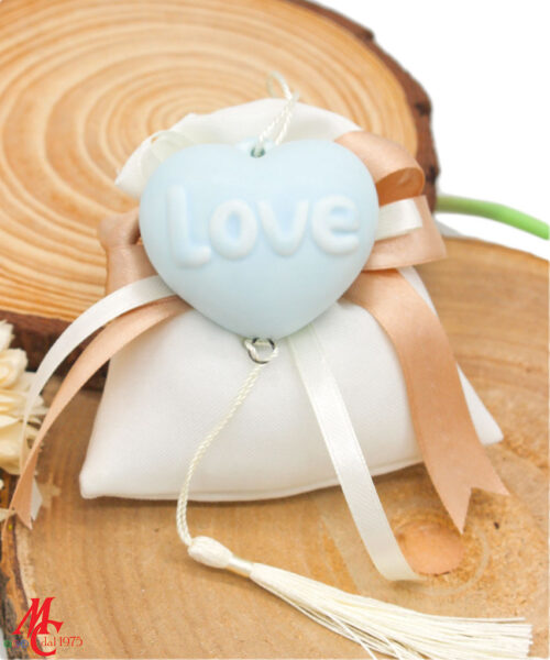 Bomboniera Appendino Calamita Cuore Celeste - Love