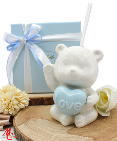 Bomboniera Profumatore Orsetto Porcellana Celeste