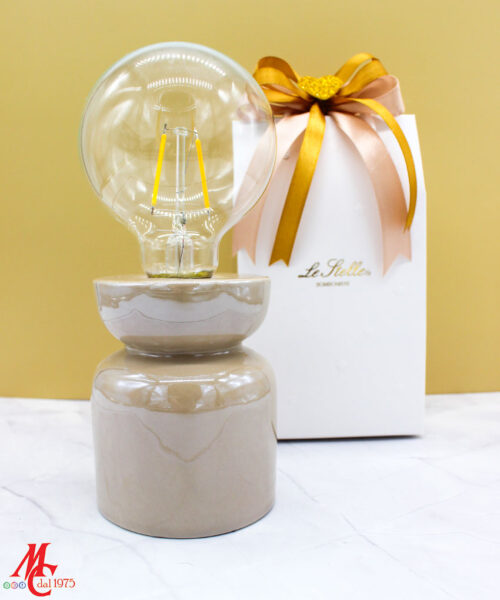 Bomboniera lampada porcellana beige
